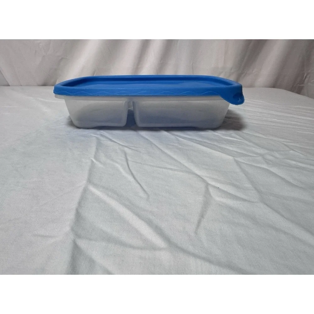 Rubbermaid TakeAlongs Blue Lid Divided Container 832A-1 3.7 Cups Vintage Plastic